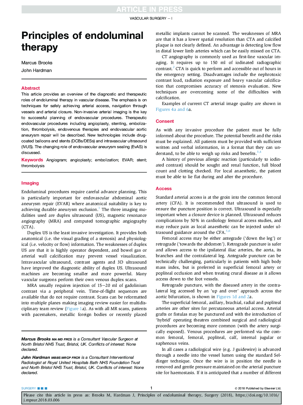 Principles of endoluminal therapy