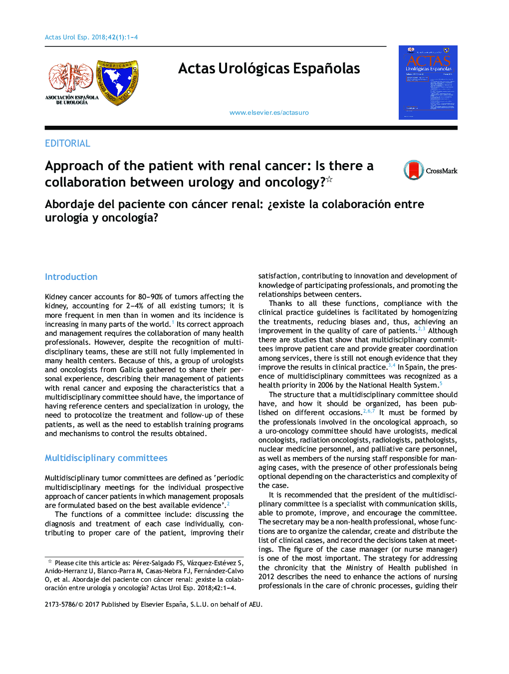 Approach of the patient with renal cancer: Is there a collaboration between urology and oncology?