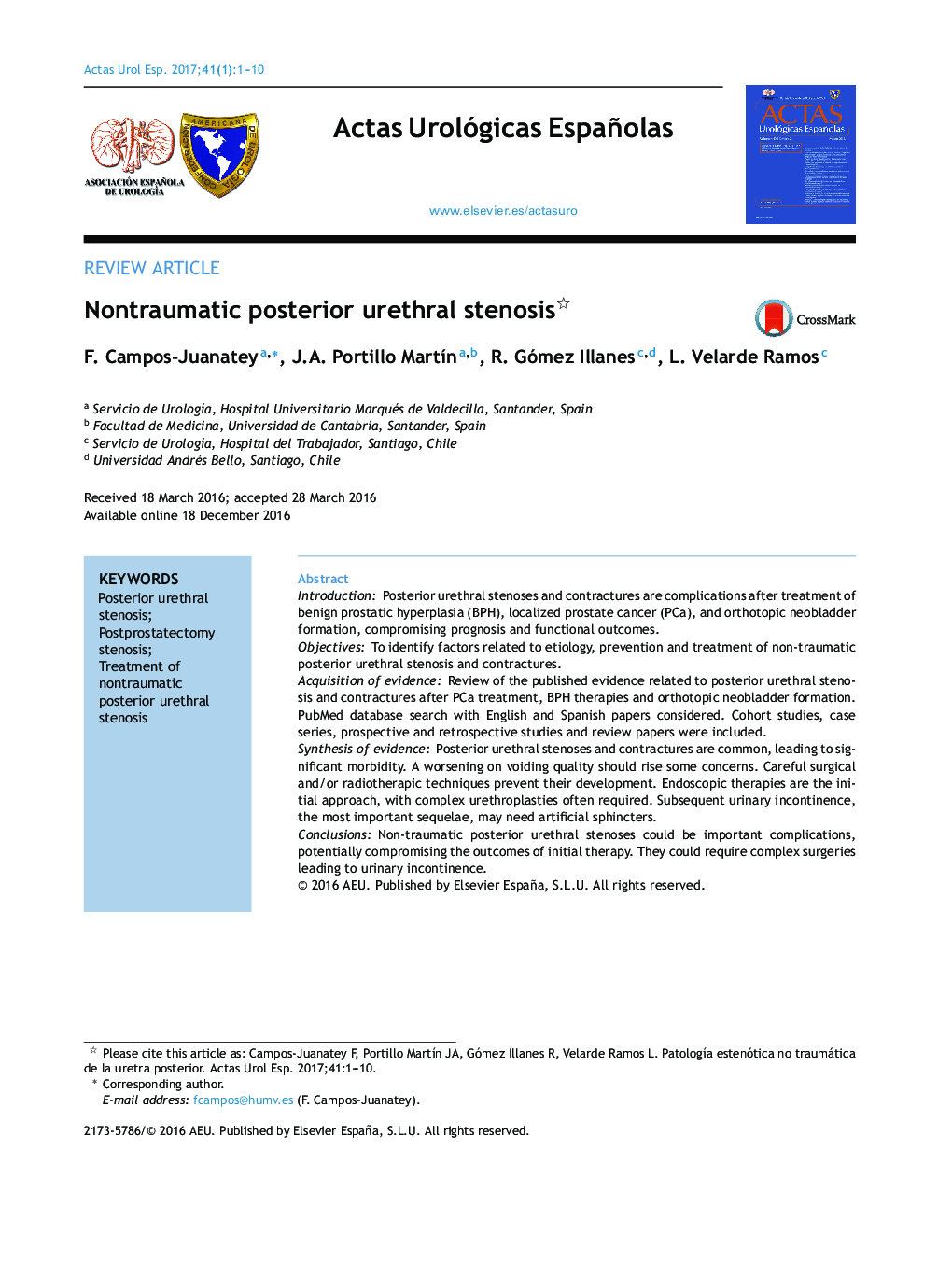 Nontraumatic posterior urethral stenosis