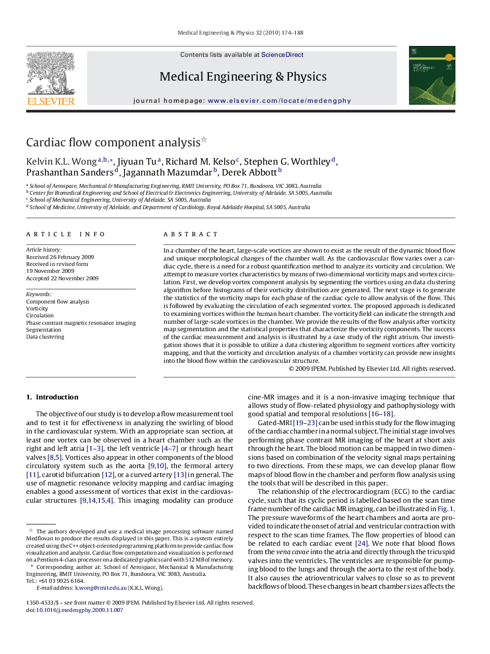 Cardiac flow component analysis 