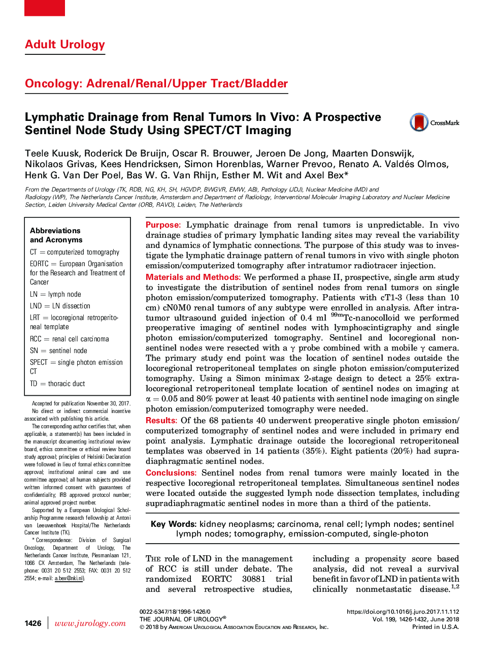 Lymphatic Drainage from Renal Tumors InÂ Vivo: A Prospective Sentinel Node Study Using SPECT/CT Imaging