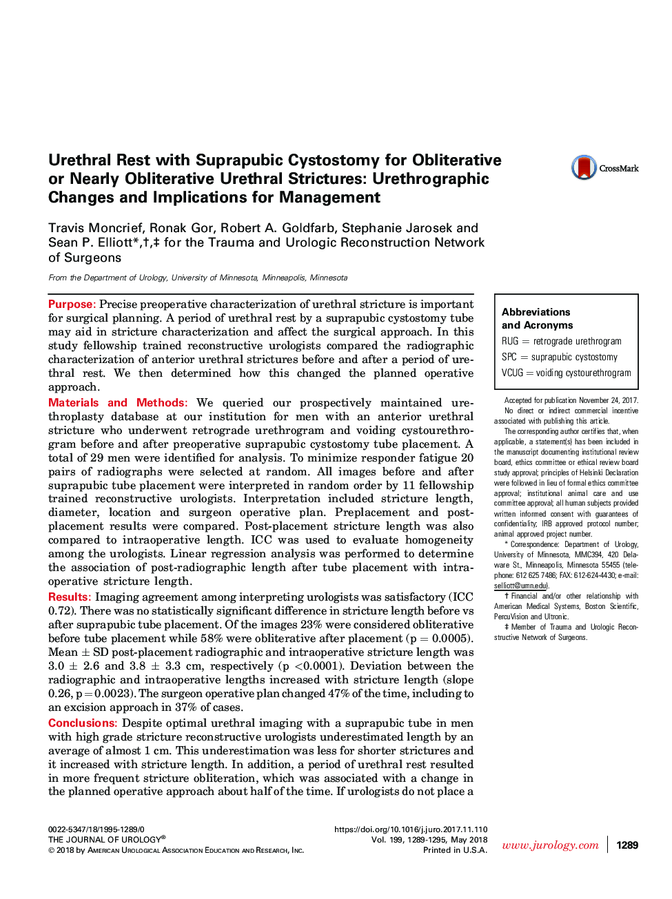 Urethral Rest with Suprapubic Cystostomy for Obliterative or Nearly Obliterative Urethral Strictures: Urethrographic Changes and Implications for Management