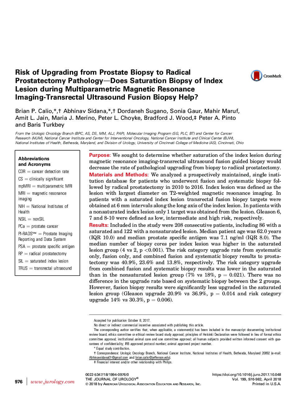 Risk of Upgrading from Prostate Biopsy to Radical Prostatectomy Pathology-Does Saturation Biopsy of Index Lesion during Multiparametric Magnetic Resonance Imaging-Transrectal Ultrasound Fusion Biopsy Help?