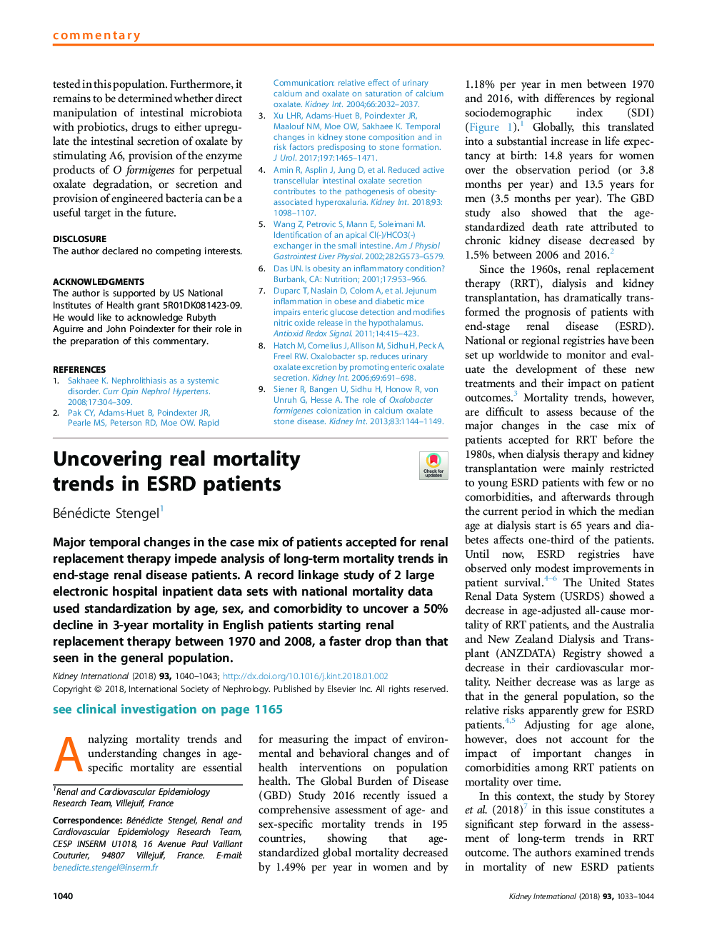 Uncovering real mortality trends in ESRD patients