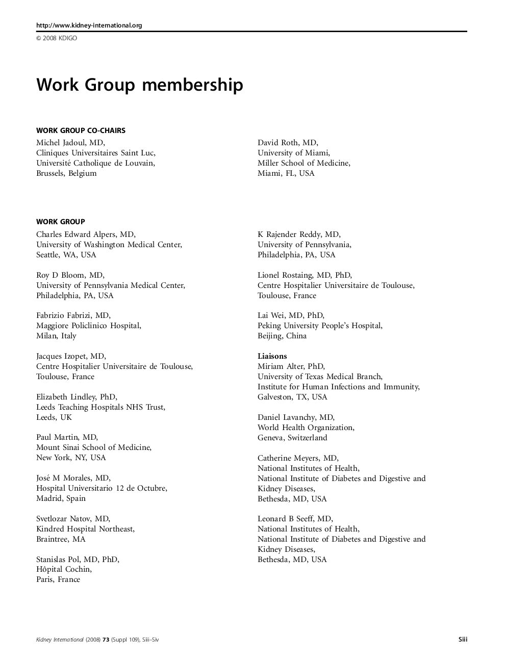 Work Group membership