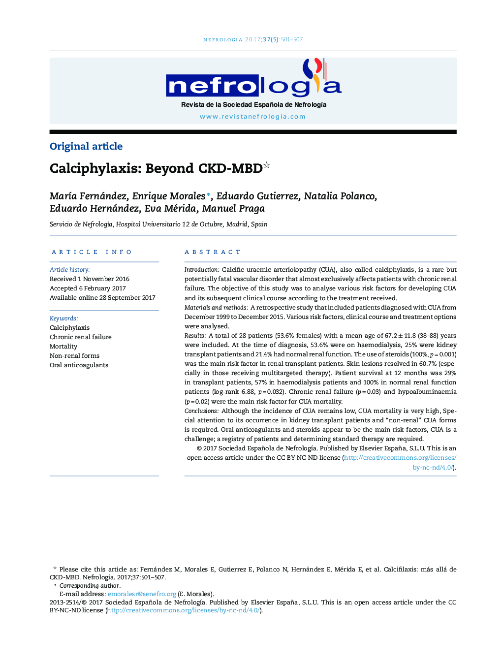 Calciphylaxis: Beyond CKD-MBD
