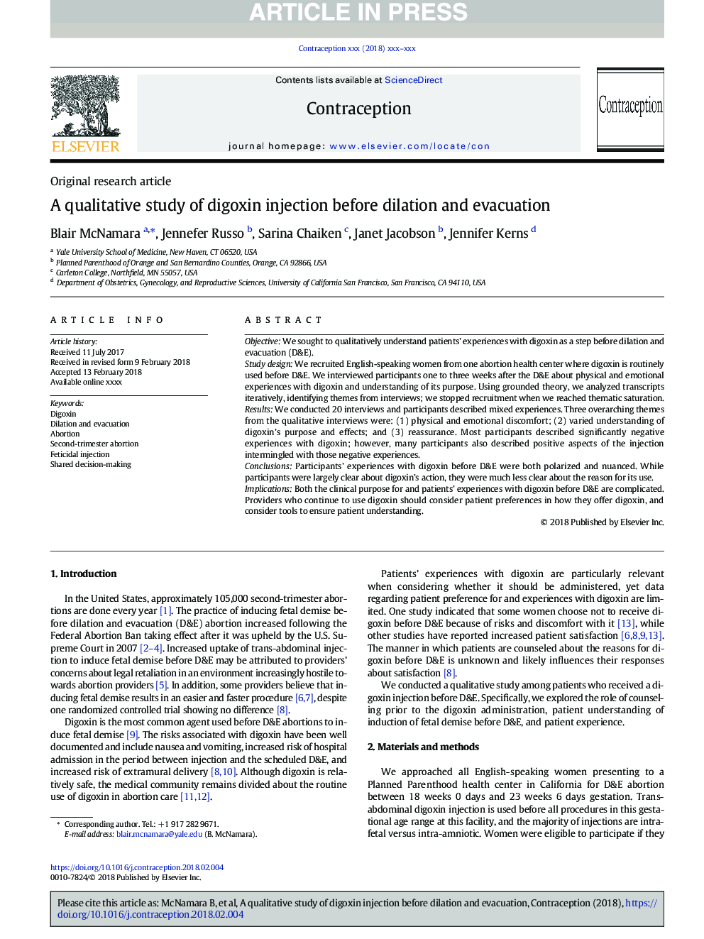 A qualitative study of digoxin injection before dilation and evacuation