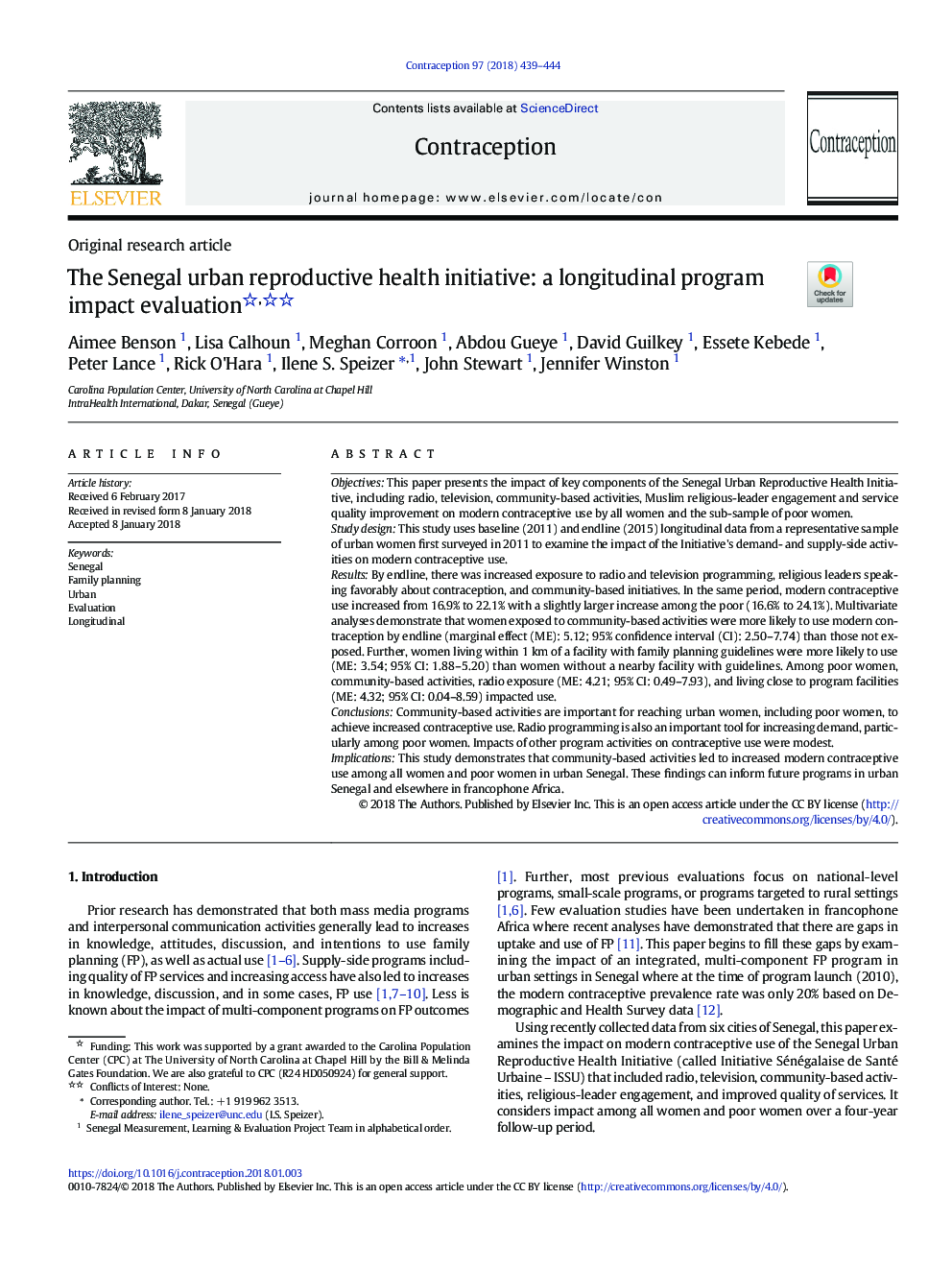 The Senegal urban reproductive health initiative: a longitudinal program impact evaluation