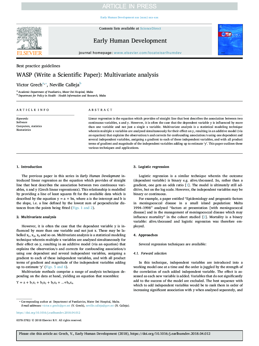 WASP (Write a Scientific Paper): Multivariate analysis