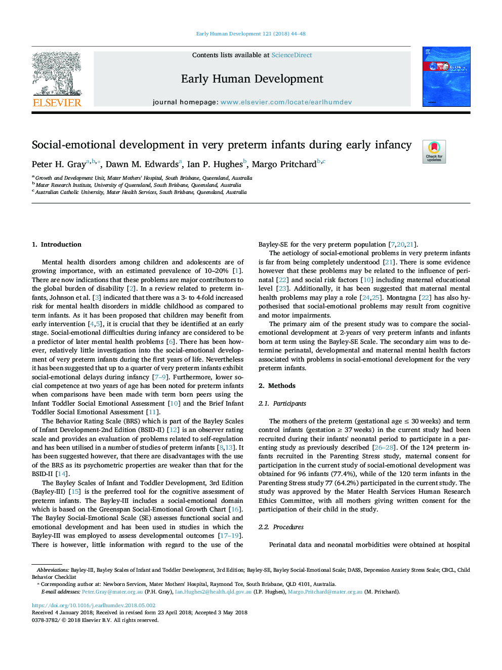 Social-emotional development in very preterm infants during early infancy