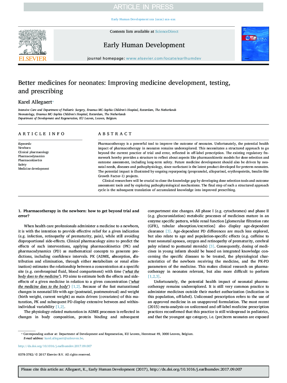 Better medicines for neonates: Improving medicine development, testing, and prescribing