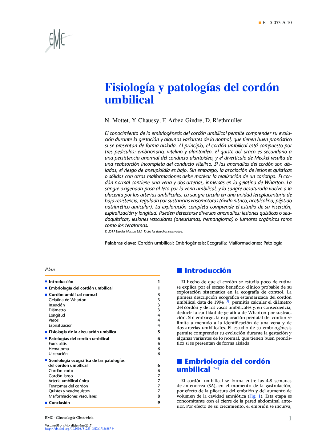 FisiologÃ­a y patologÃ­as del cordón umbilical