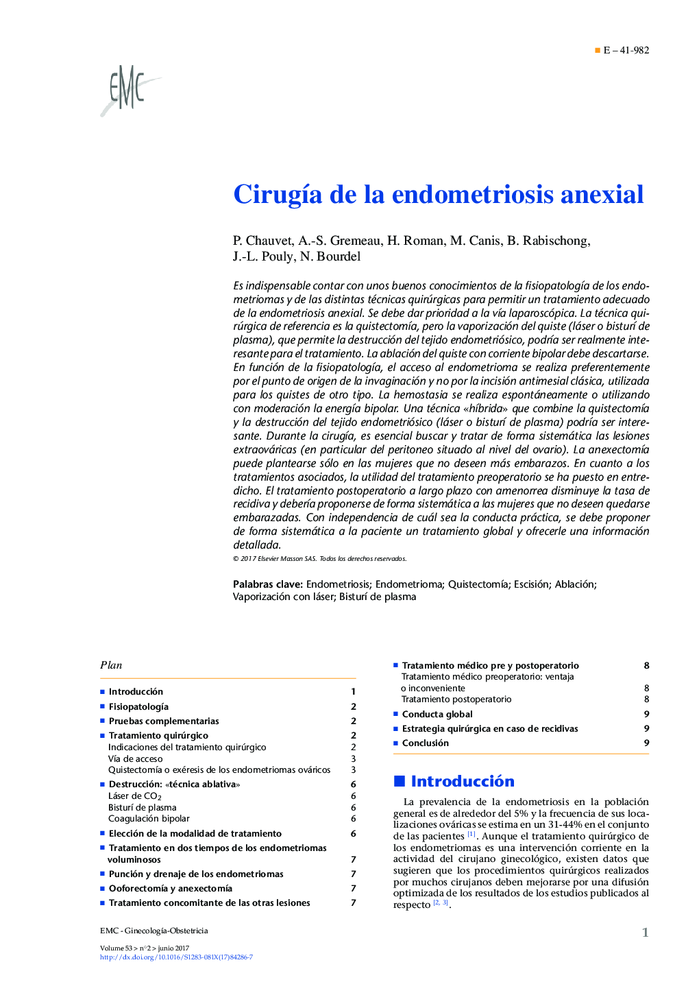 CirugÃ­a de la endometriosis anexial