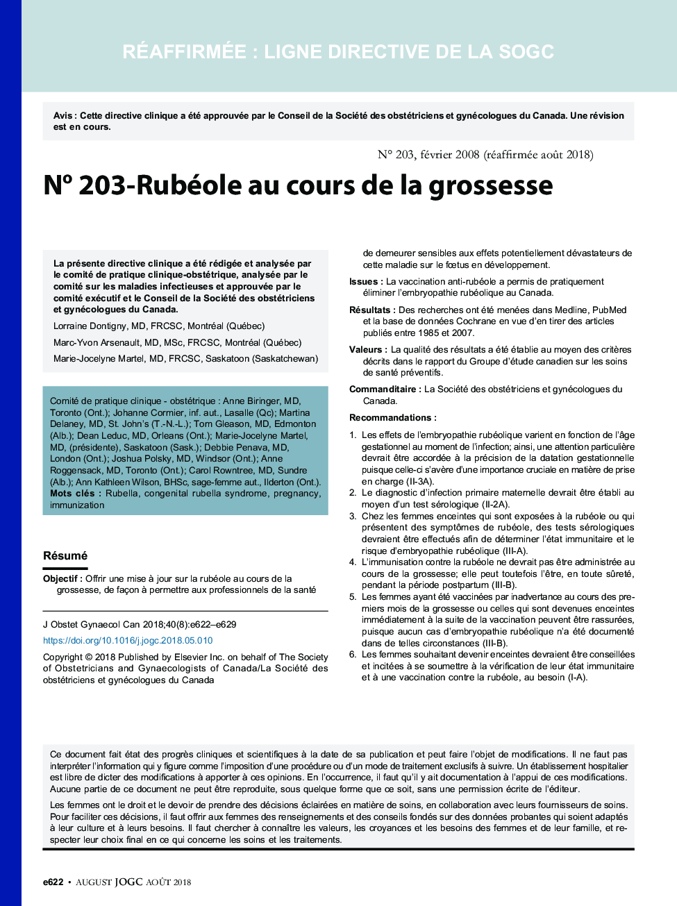 No 203-Rubéole au cours de la grossesse