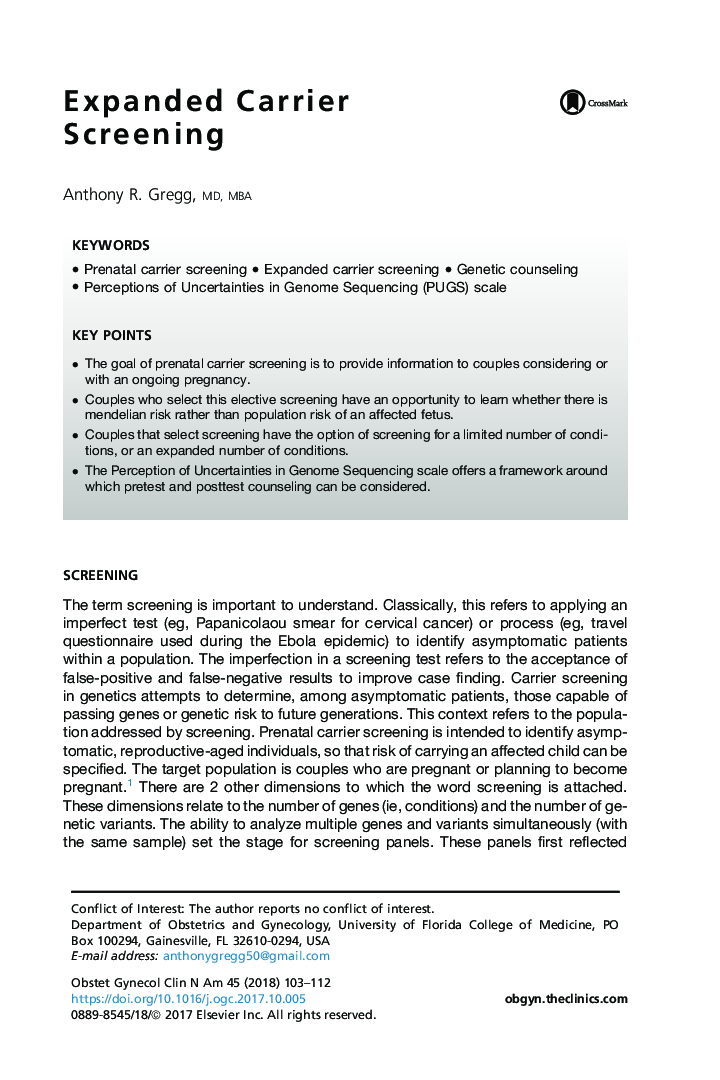 Expanded Carrier Screening