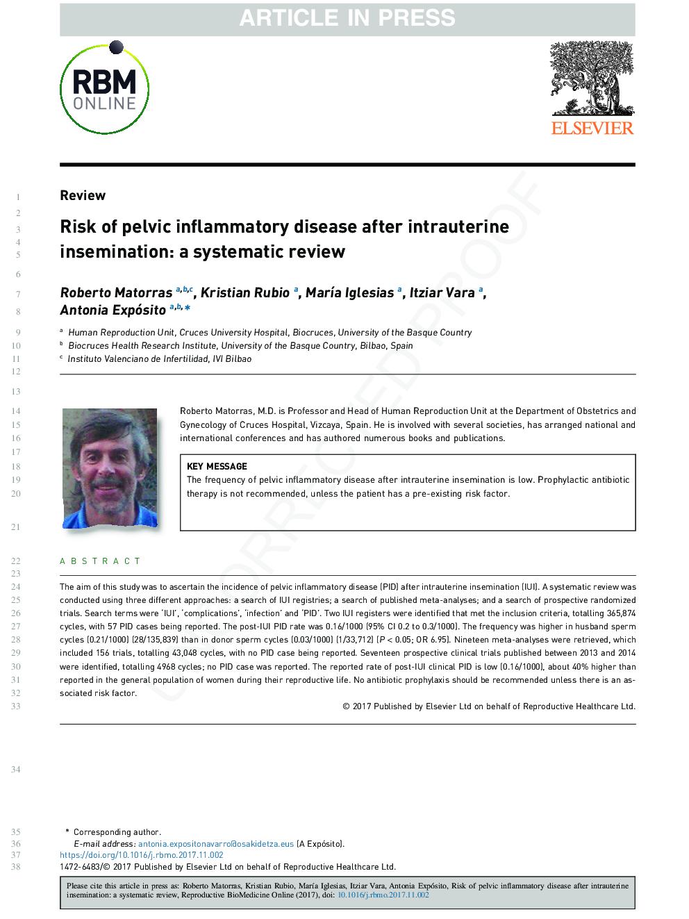 Risk of pelvic inflammatory disease after intrauterine insemination: a systematic review