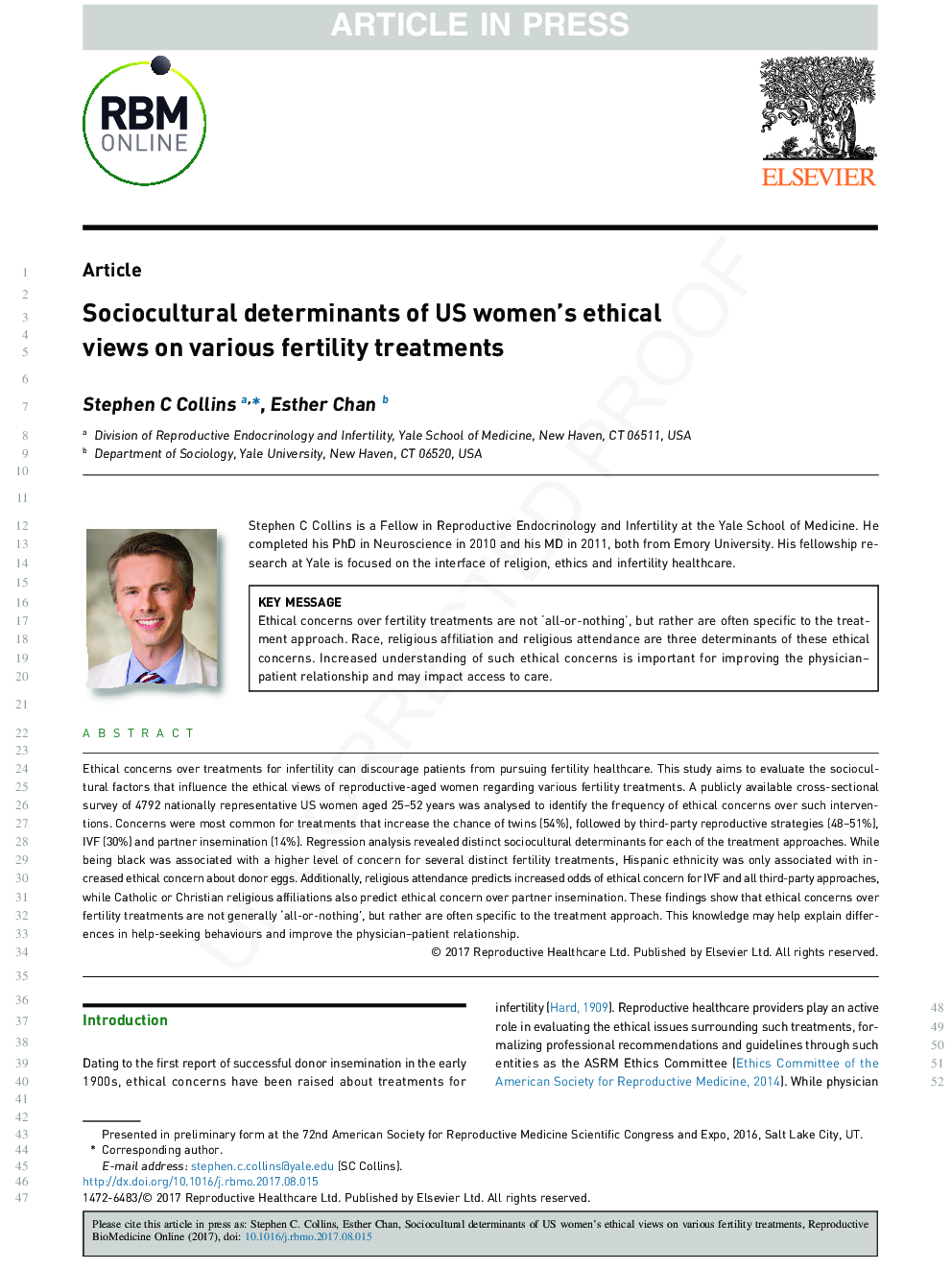 Sociocultural determinants of US women's ethical views on various fertility treatments