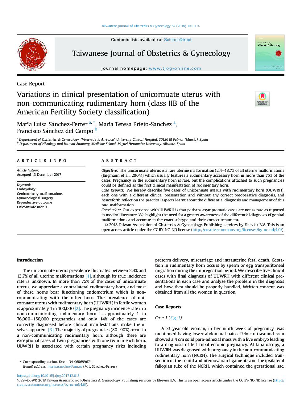 Variations in clinical presentation of unicornuate uterus with non-communicating rudimentary horn (class IIB of the AmericanÂ Fertility Society classification)