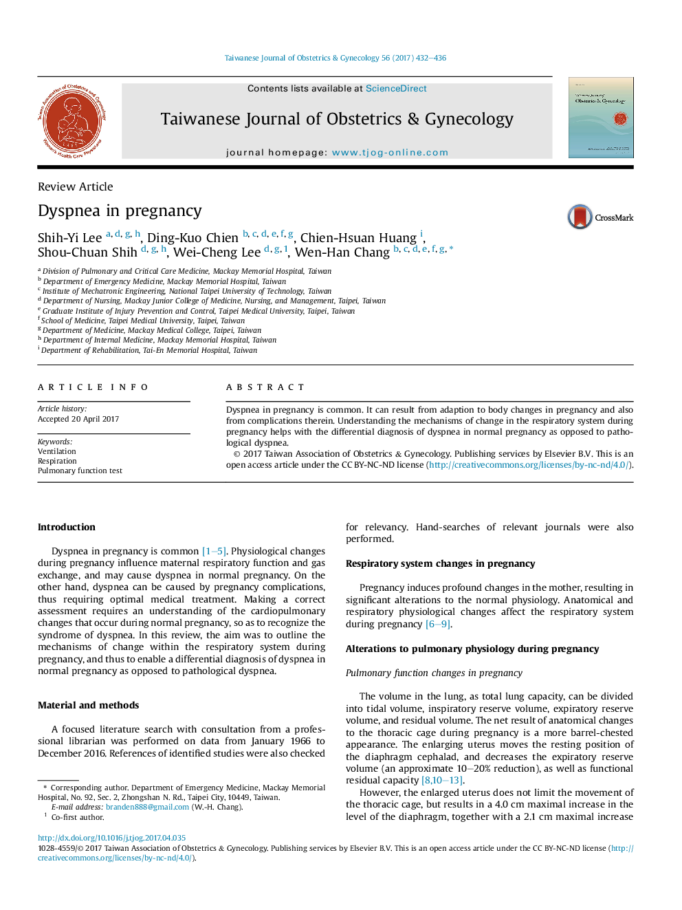 Dyspnea in pregnancy