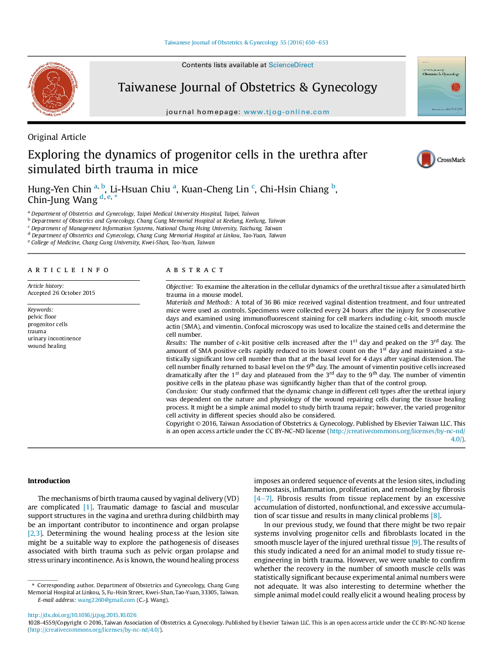 Exploring the dynamics of progenitor cells in the urethra after simulated birth trauma in mice