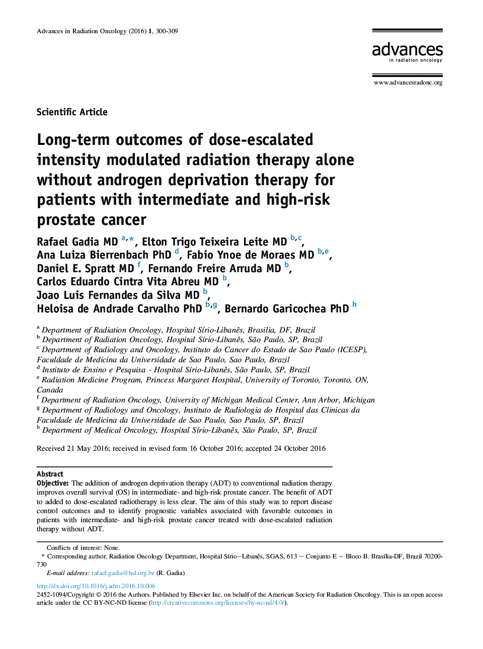 Long-term outcomes of dose-escalated intensity modulated radiation therapy alone without androgen deprivation therapy for patients with intermediate and high-risk prostate cancer