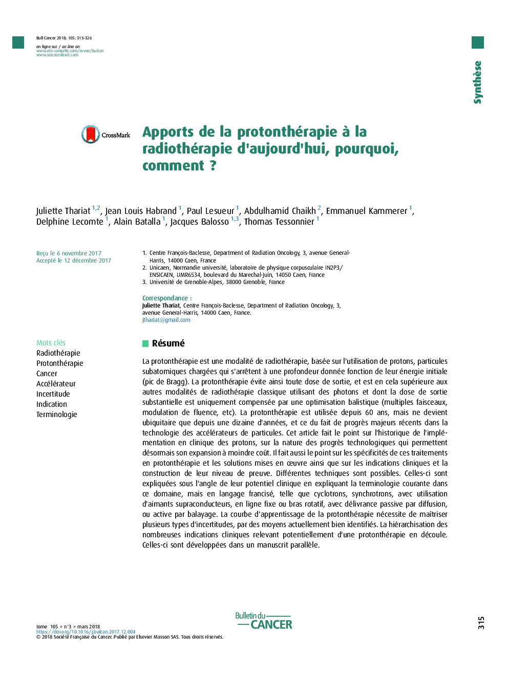 Apports de la protonthérapie Ã  la radiothérapie d'aujourd'hui, pourquoi, commentÂ ?