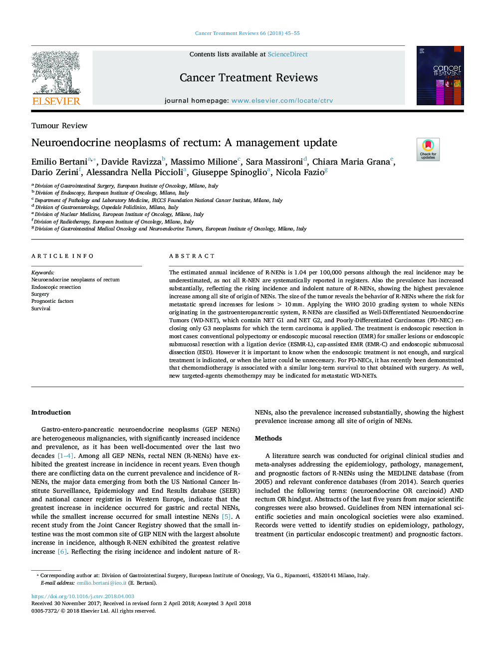 Neuroendocrine neoplasms of rectum: A management update