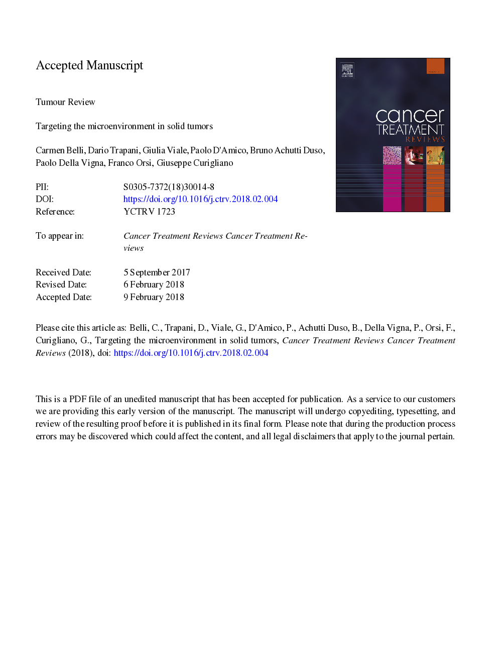 Targeting the microenvironment in solid tumors