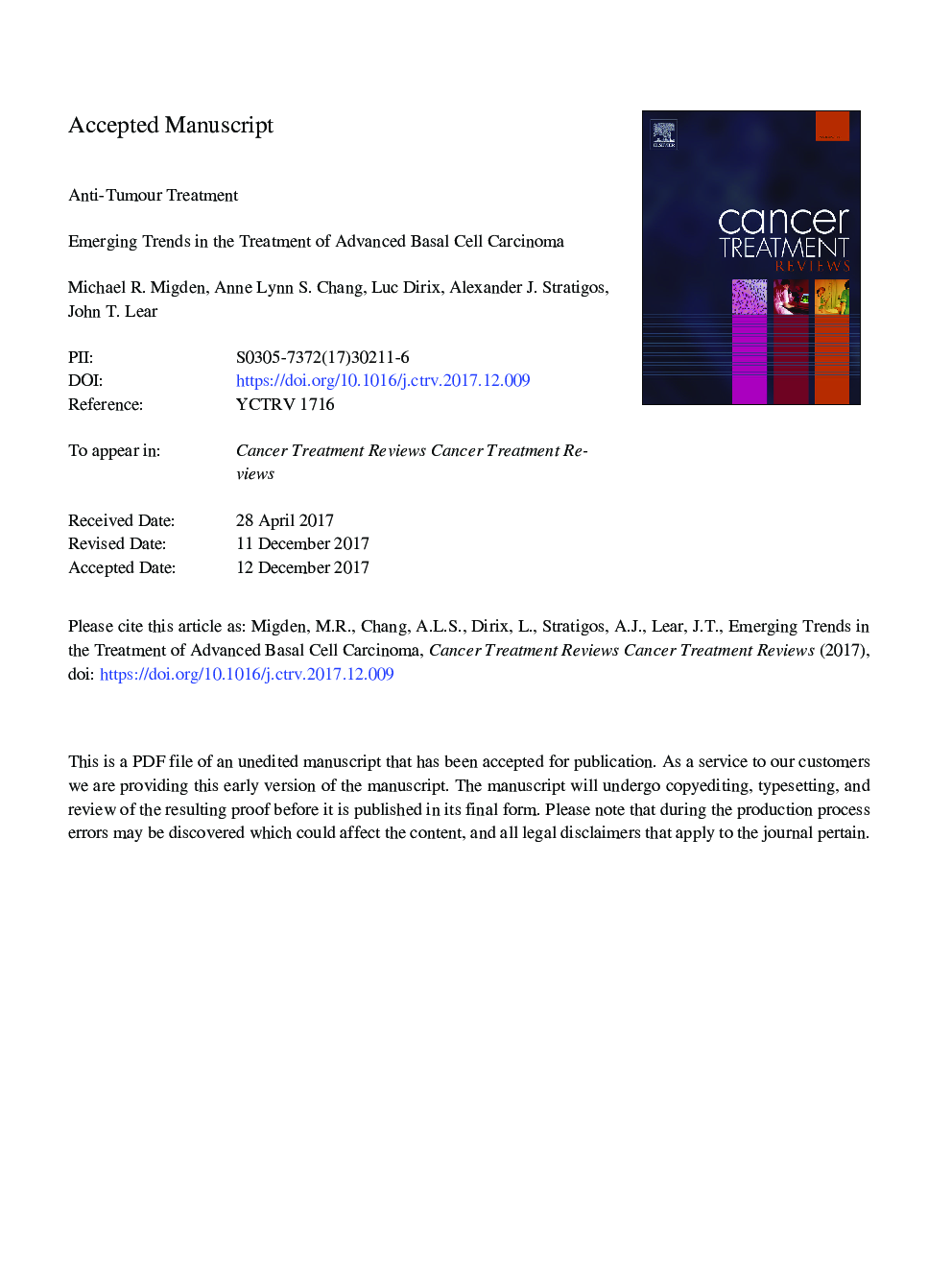 Emerging trends in the treatment of advanced basal cell carcinoma