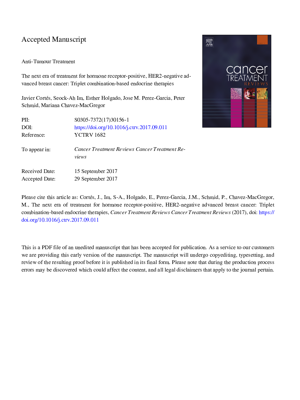 The next era of treatment for hormone receptor-positive, HER2-negative advanced breast cancer: Triplet combination-based endocrine therapies