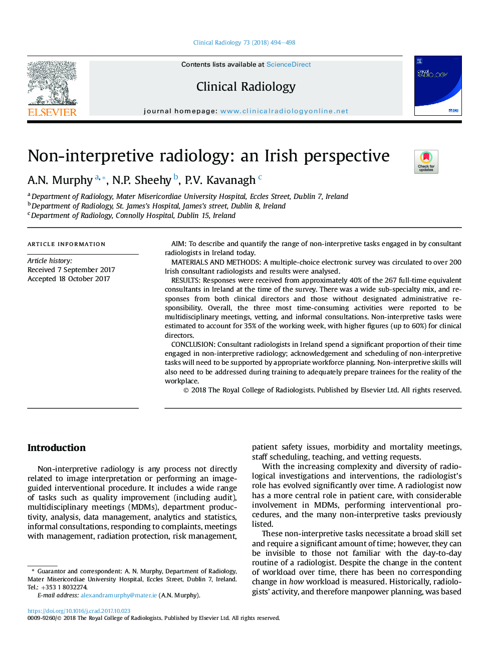 Non-interpretive radiology: an Irish perspective