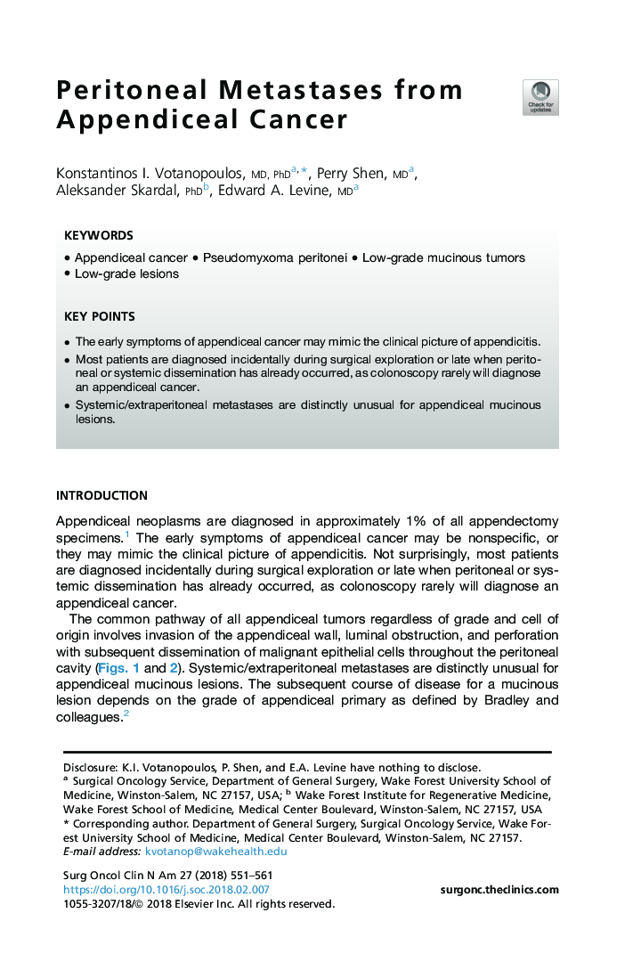 Peritoneal Metastases from Appendiceal Cancer