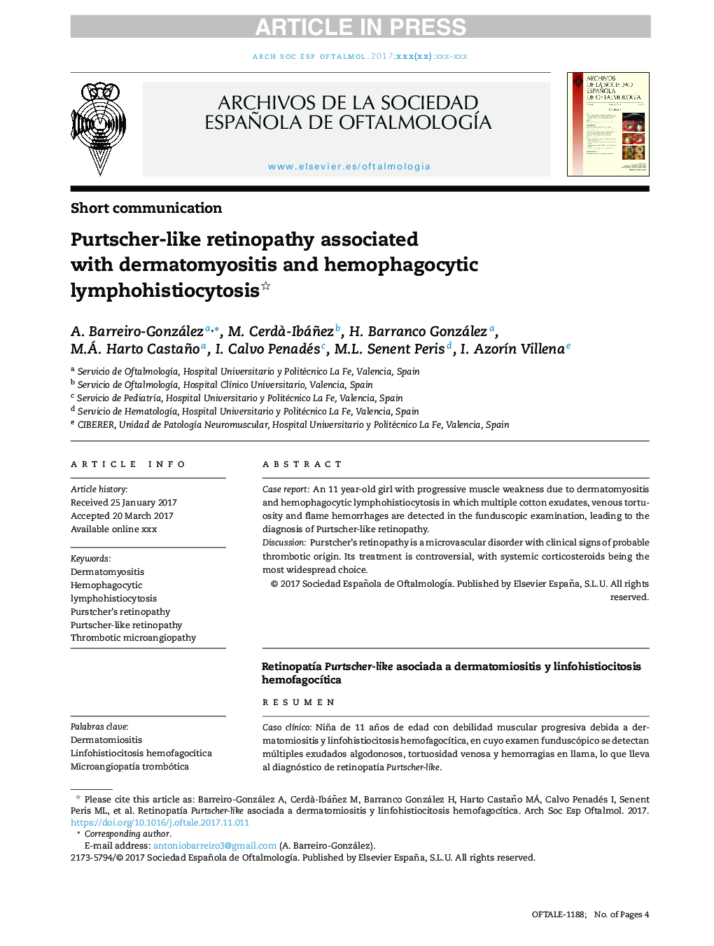 Purtscher-like retinopathy associated with dermatomyositis and hemophagocytic lymphohistiocytosis