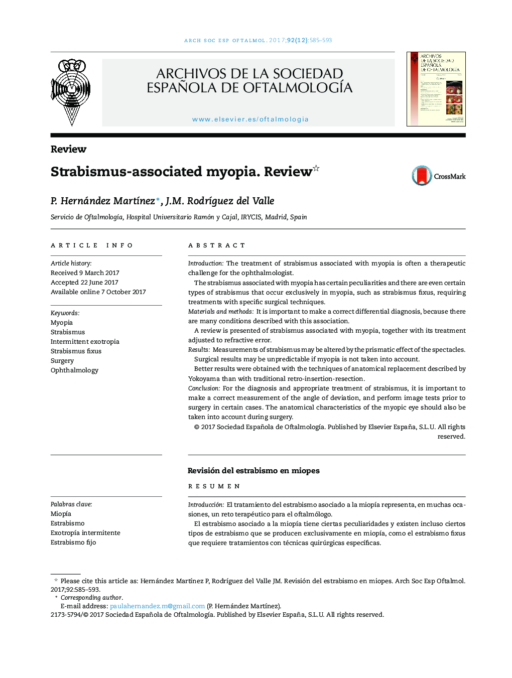 Strabismus-associated myopia. Review