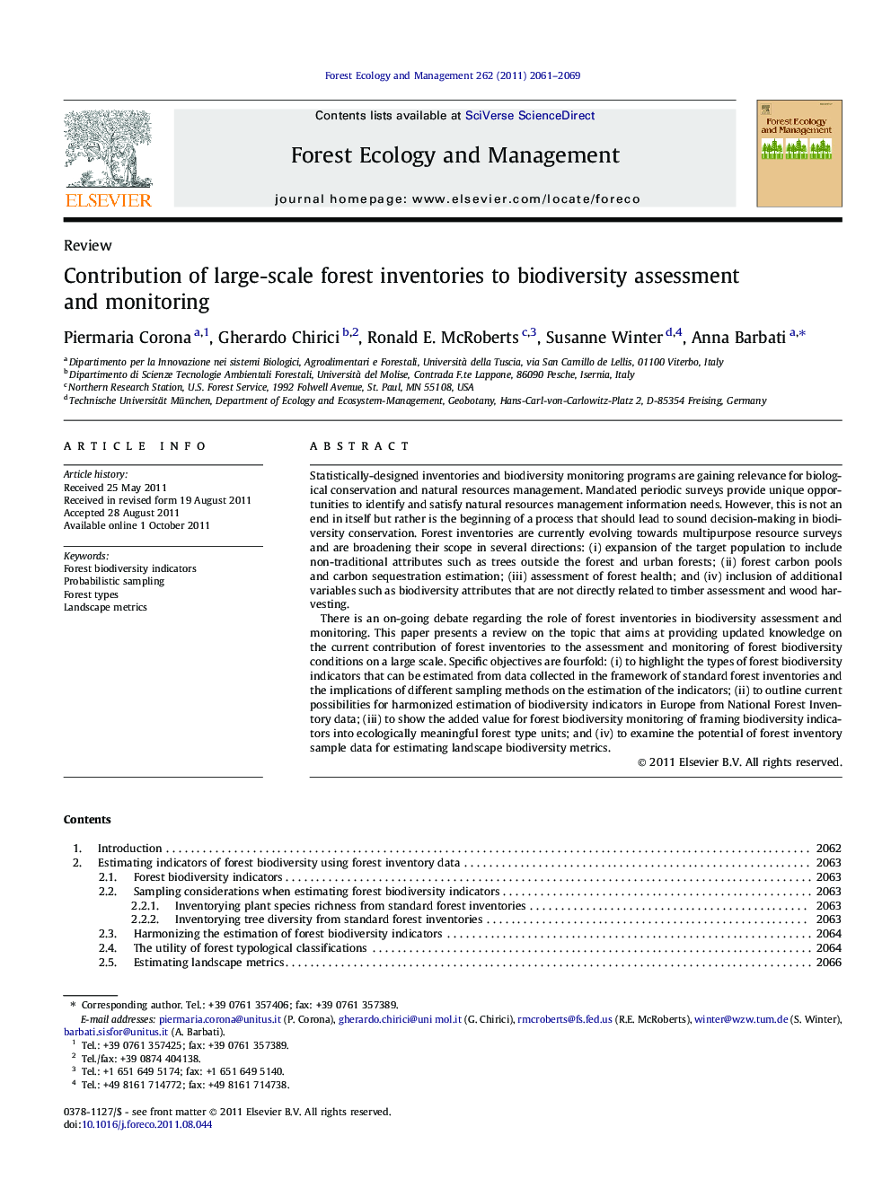 Contribution of large-scale forest inventories to biodiversity assessment and monitoring