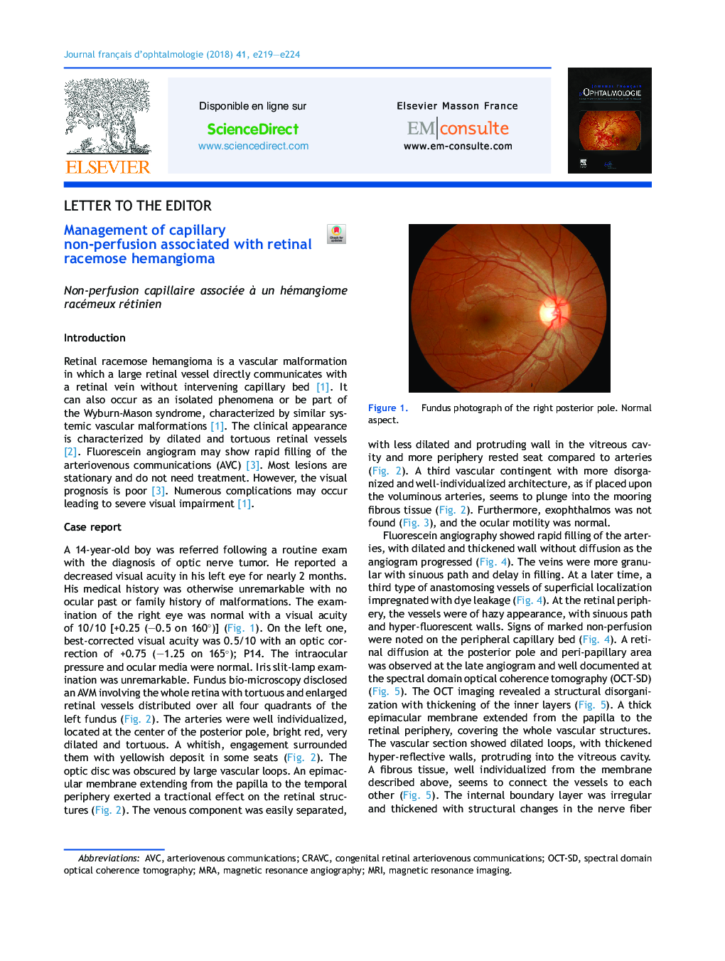 Management of capillary non-perfusion associated with retinal racemose hemangioma