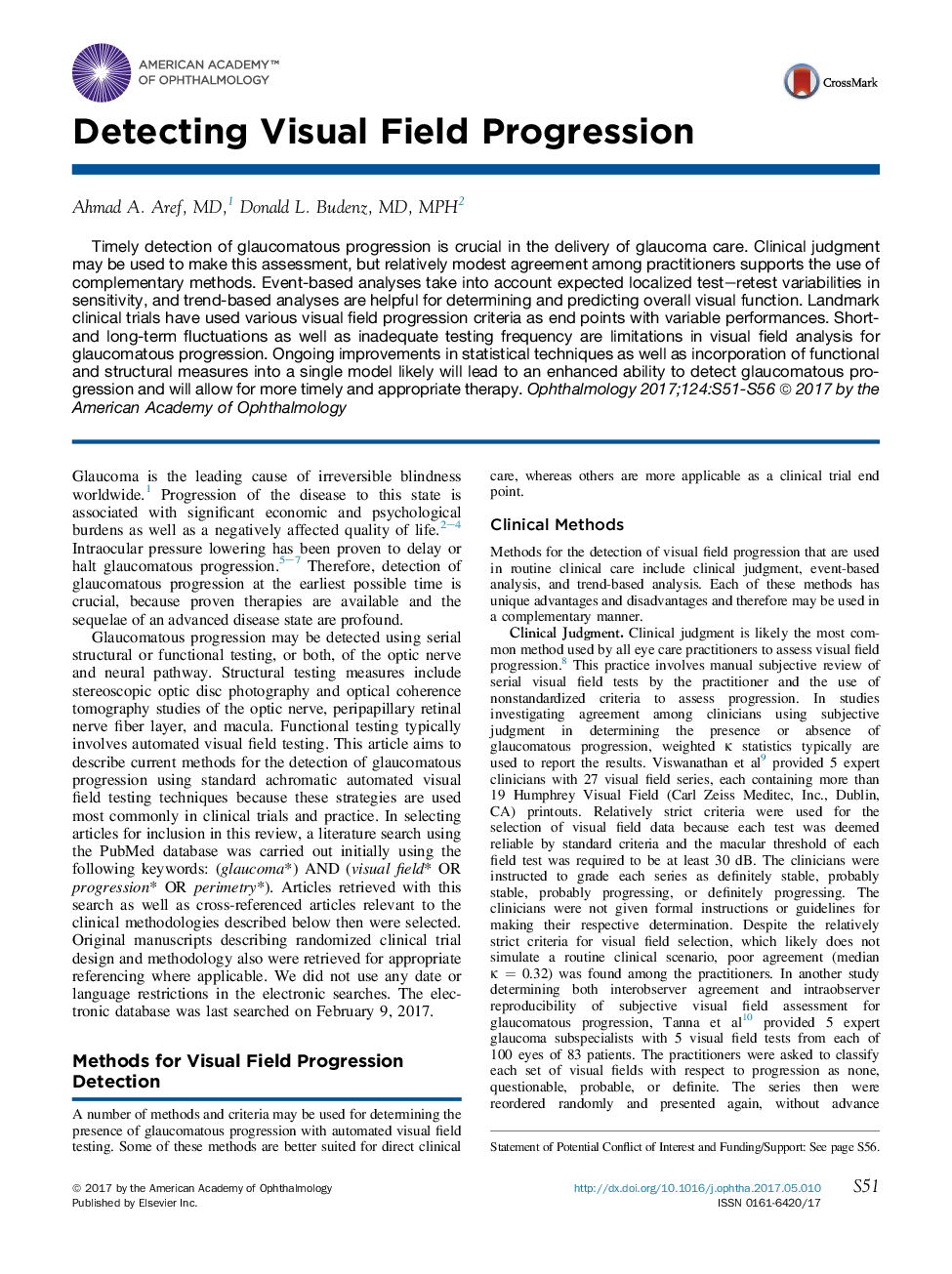 Detecting Visual Field Progression