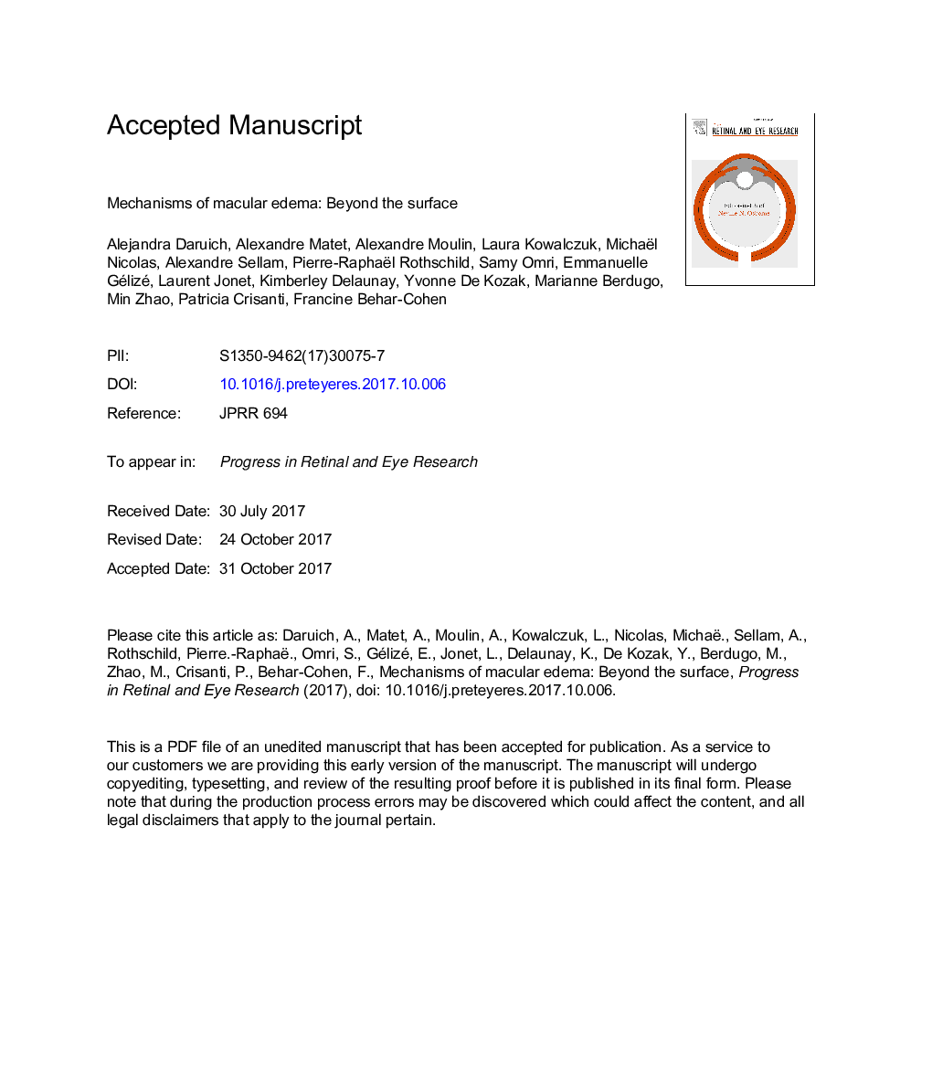 Mechanisms of macular edema: Beyond the surface