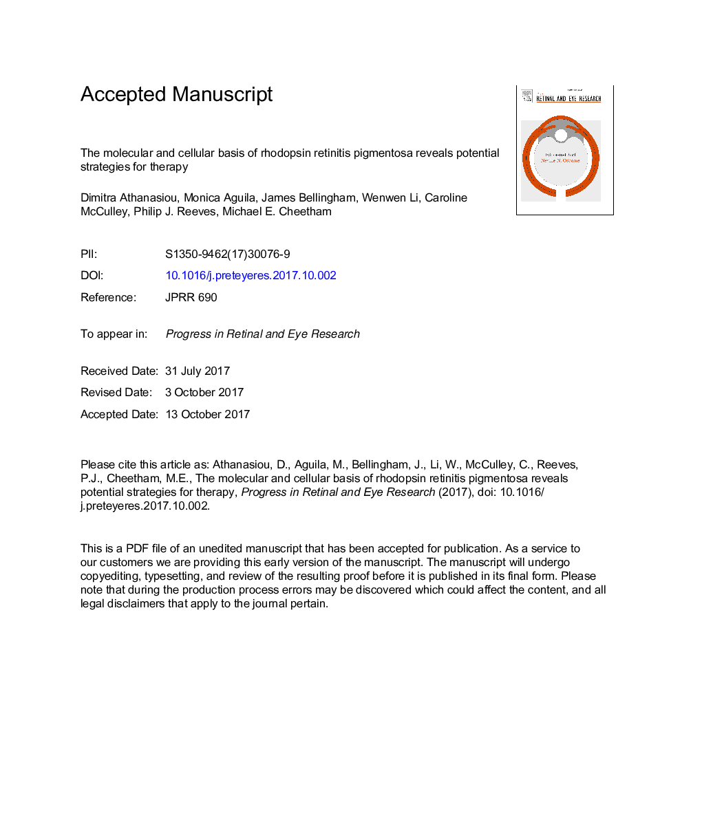 The molecular and cellular basis of rhodopsin retinitis pigmentosa reveals potential strategies for therapy