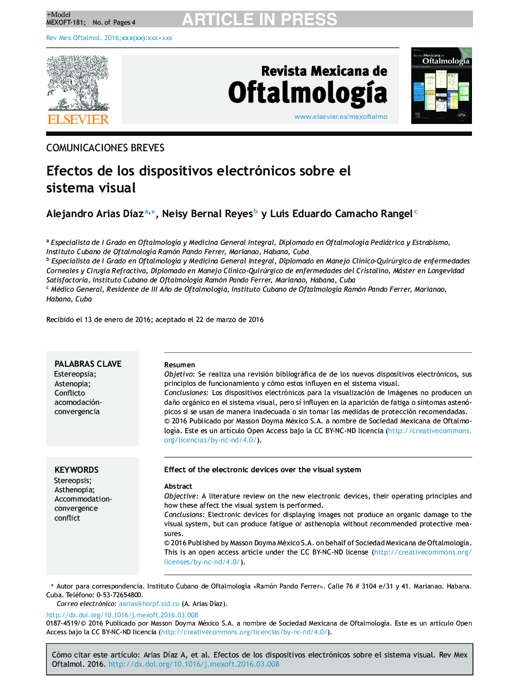 Efectos de los dispositivos electrónicos sobre el sistema visual