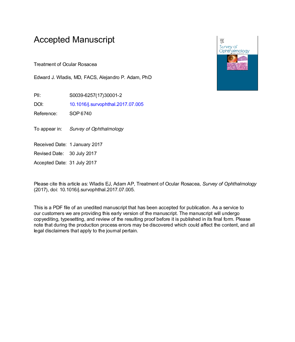 Treatment of ocular rosacea