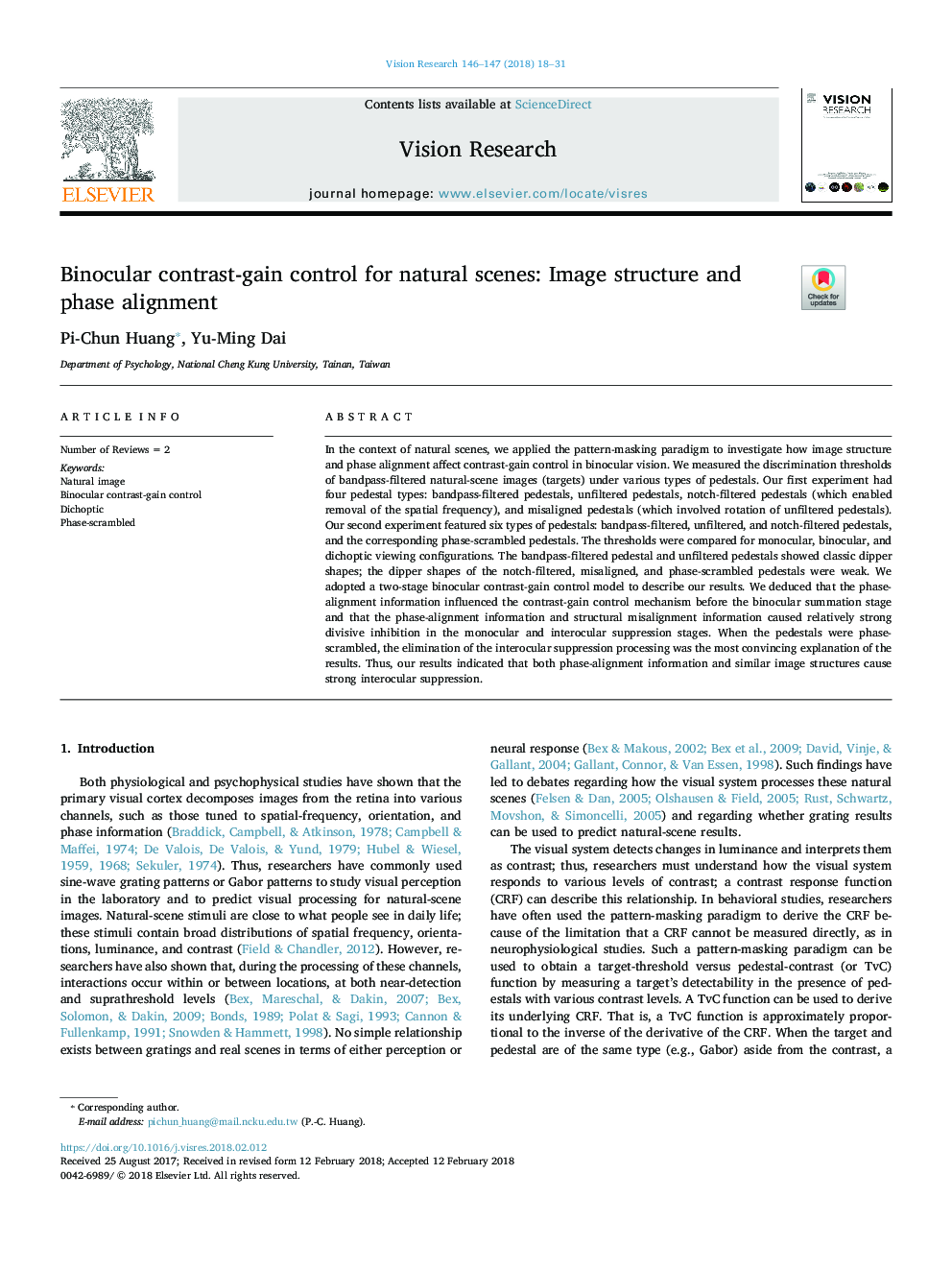 Binocular contrast-gain control for natural scenes: Image structure and phase alignment