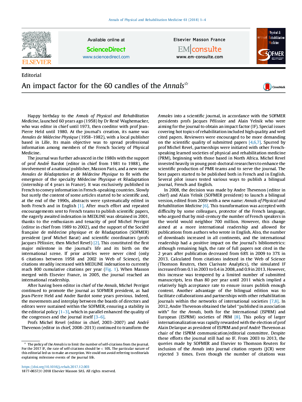An impact factor for the 60 candles of the Annals