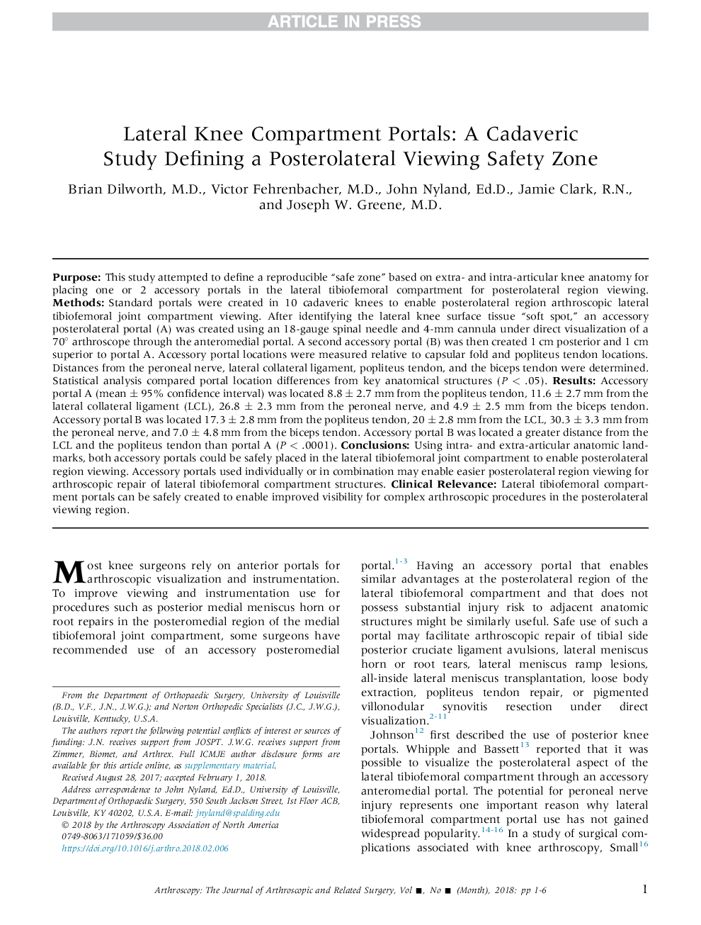 پورتال محفظه جانبی جانبی: مطالعات کاداوریک تعریف یک منطقه ایمنی در اطراف ناحیه پشتی 