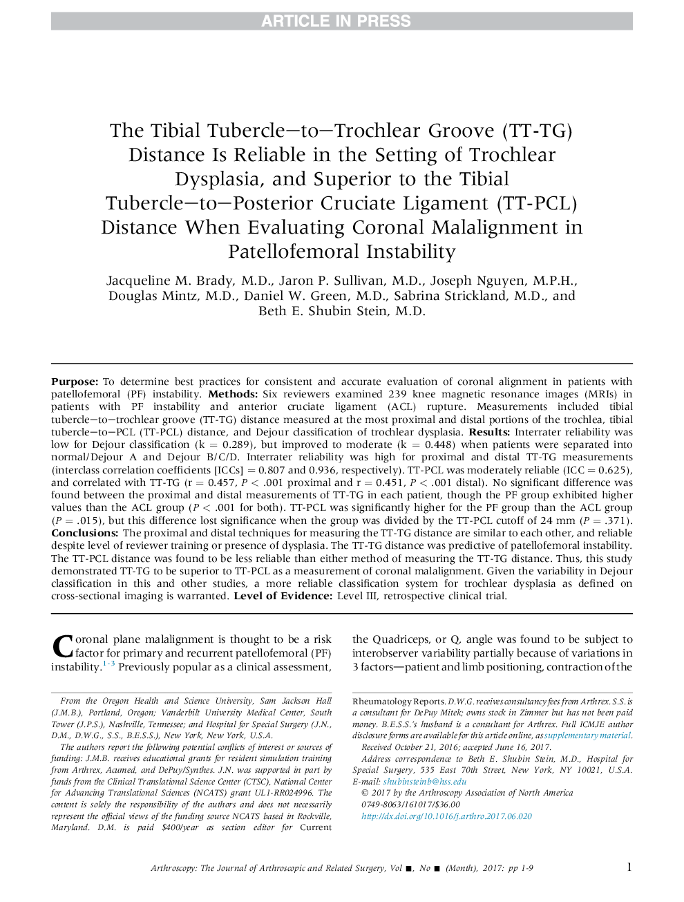 فاصله دیافراگم توبرل-تا-ترچلیر در ایجاد دیسپلازی ترشلر و پیشگام بودن فاصله تپش قلب تپش قاعده ای نسبت به پوسیدگی در هنگام بی اختیاری پاتلوفومورال قابل اطمینان است 