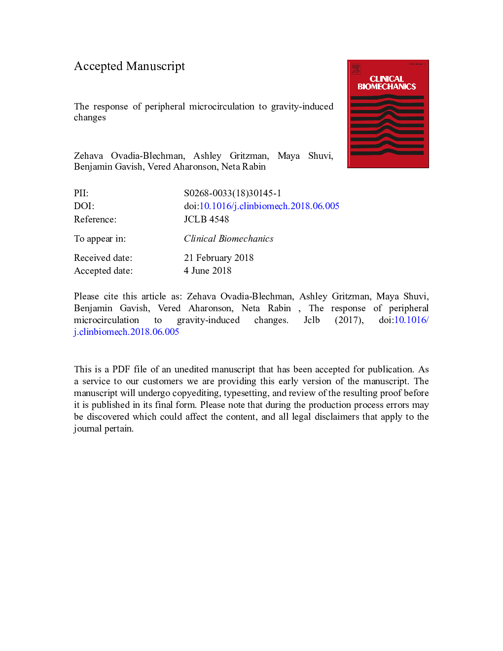 The response of peripheral microcirculation to gravity-induced changes