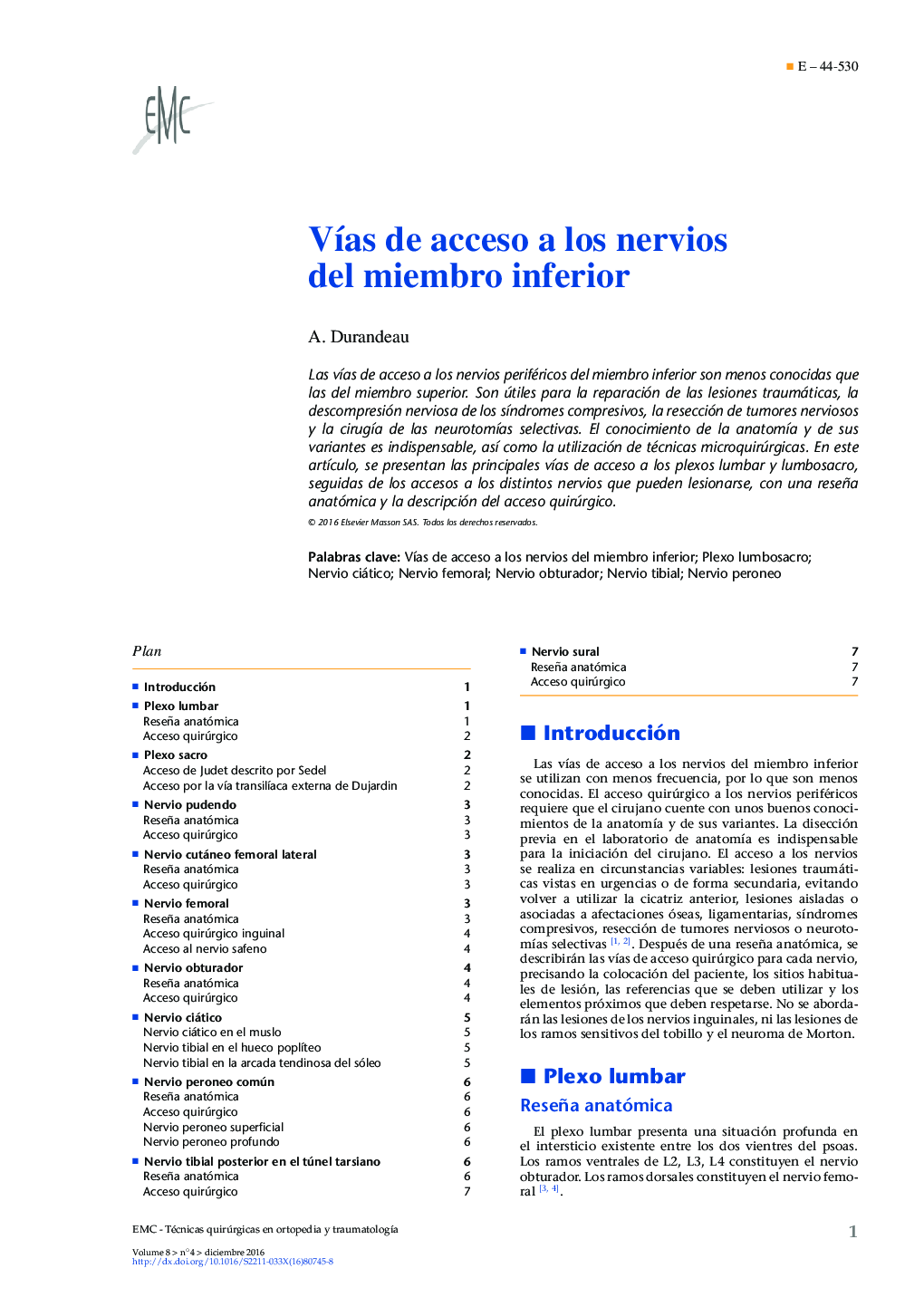 عکس صفحه اول مقاله: VÃas de acceso a los nervios del miembro inferior VÃas de acceso a los nervios del miembro inferior