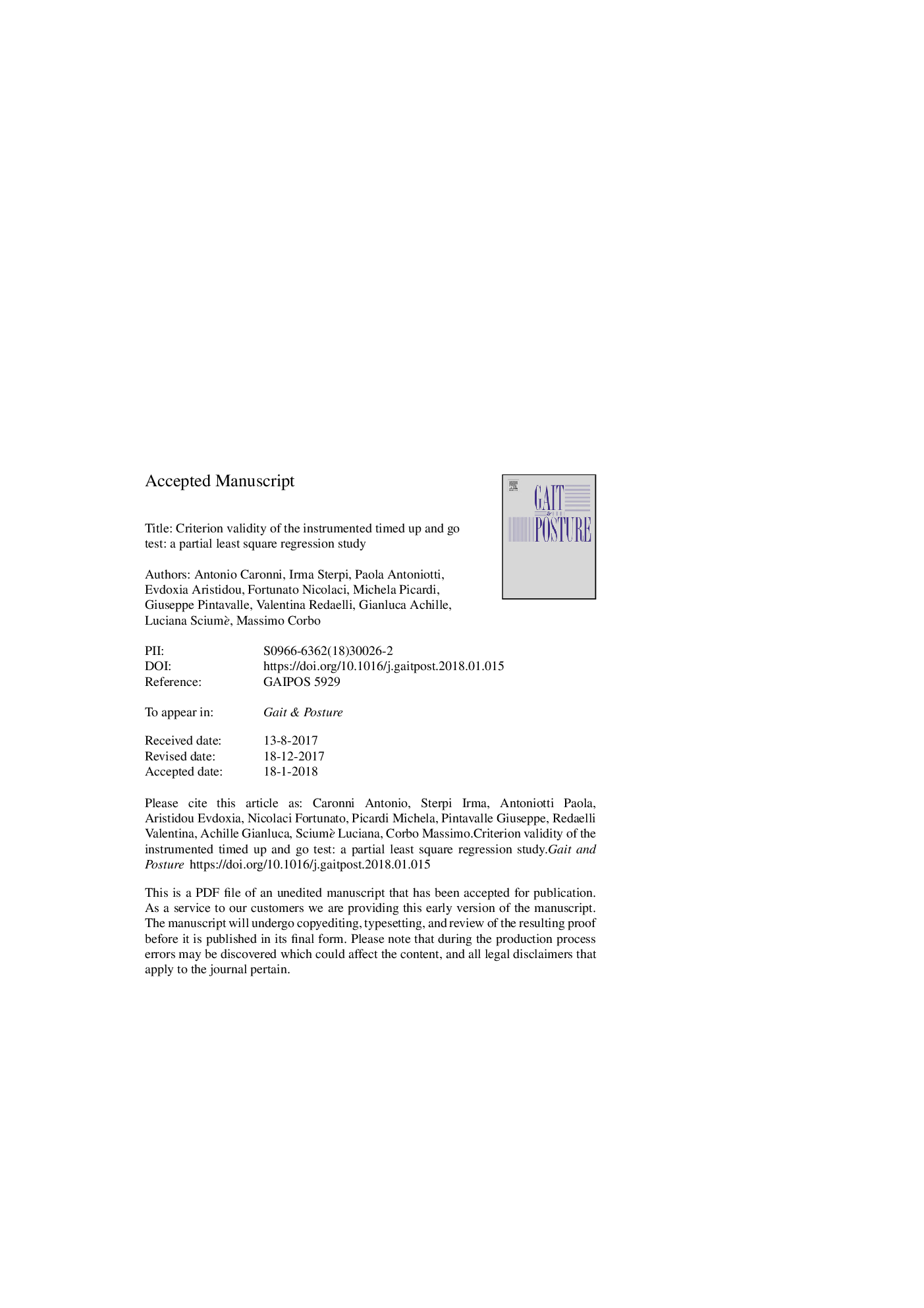 Criterion validity of the instrumented Timed Up and Go test: A partial least square regression study