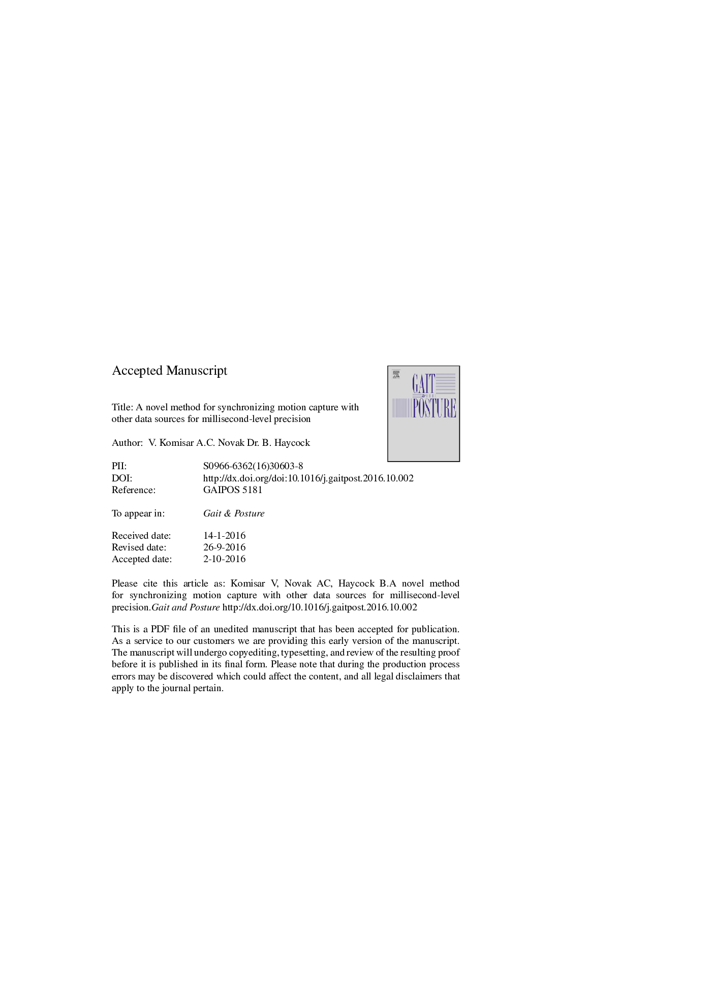 A novel method for synchronizing motion capture with other data sources for millisecond-level precision