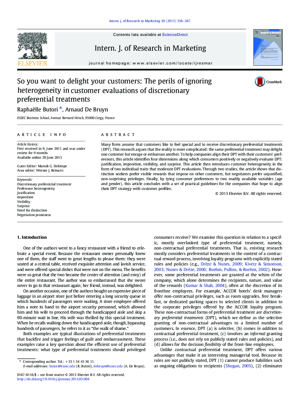 So you want to delight your customers: The perils of ignoring heterogeneity in customer evaluations of discretionary preferential treatments